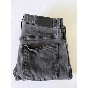 Madewell 10" High Rise Skny Jeans 28P Faded Blk Button Fly Raw Hem Stretch Denim